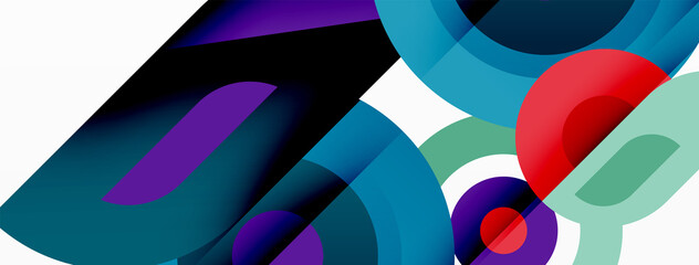 Obraz premium Abstract round shapes background. Minimalist decoration. Geometric background with circles and rings