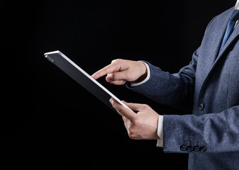 businessman with tablet