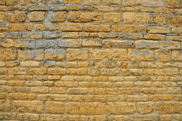 Detailed photo of a brick wall