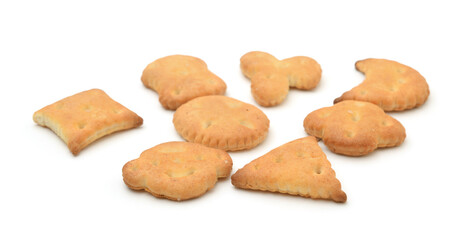 Crackers isolated on white.