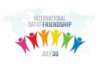 vector graphic of international day of friendship good for international day of friendship celebration. flat design. flyer design.flat illustration.