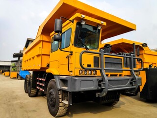 Rigid mining truck. Off highway truck that use in mining industry.