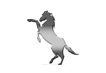 Obraz na płótnie Canvas Chrome horse on isolated background.