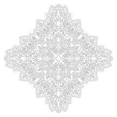 Line art for coloring book with isolated pattern