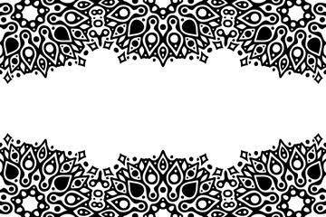 Clip art with abstract black oriental border