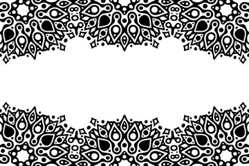 Clip art with abstract black oriental border