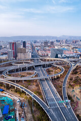 Fototapeta na wymiar Aerial photography of Xing'an South Road Overpass in Hohhot, Inner Mongolia, China