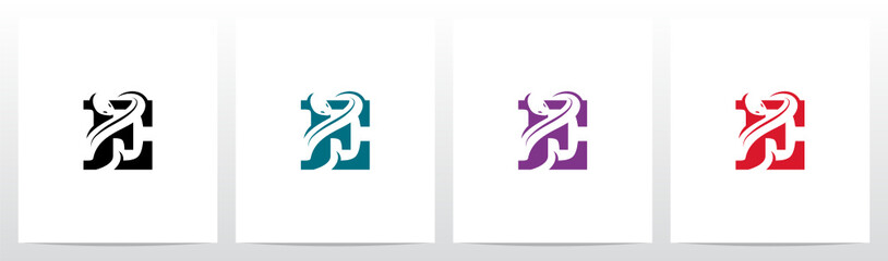 Snake On Letter Logo Design E