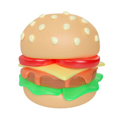 Burger 3D Illustration Icon