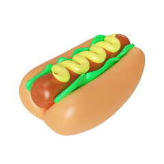 Hotdog 3D Illustration Icon