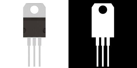 3D rendering illustration of a couple of TO transistors