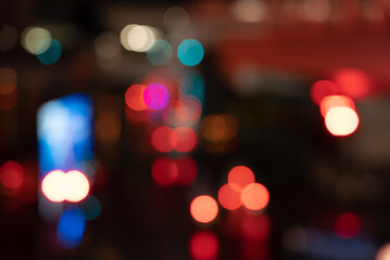 Defocused Picture of Beautiful Bokeh of Light at Night