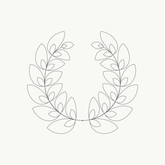 Floral frame with leaves isolated on white background