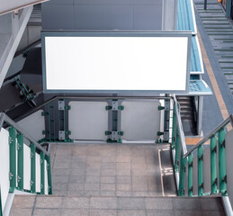 White billboard sign to put advertising text for marketing products on the street city, mock up, sales and text.