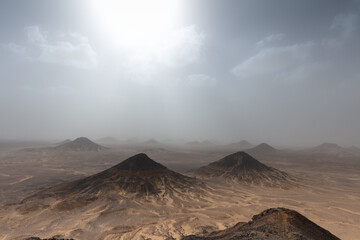 Extraordinary landscape of the Black Desert. - Powered by Adobe