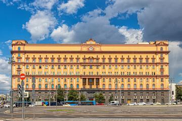 FSB building on Lubyanka Square in Moscow - obrazy, fototapety, plakaty