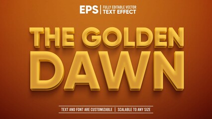 Yellow Golden Dawn and Dusk 3D Editable Text Effect