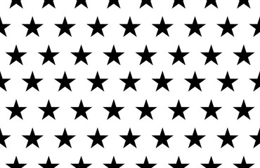 Seamless pattern with black stars