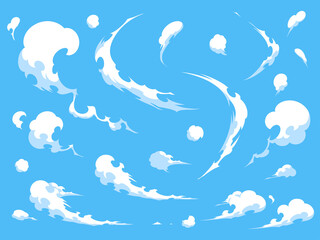 Fototapeta na wymiar かっこいい雲のイラスト素材セット_エフェクト風