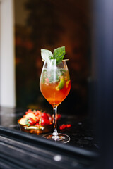 delicious and fresh alcoholic orange cocktail