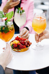 drinking cocktails on the street