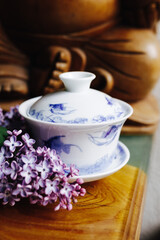 white infuser for Chinese tea