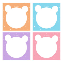 Cute paper notes. Stationary set. Scrapbook notes and cards.Printable planner stickers. To Do List note. Template for your message. Decorative planning element. Vector illustration.