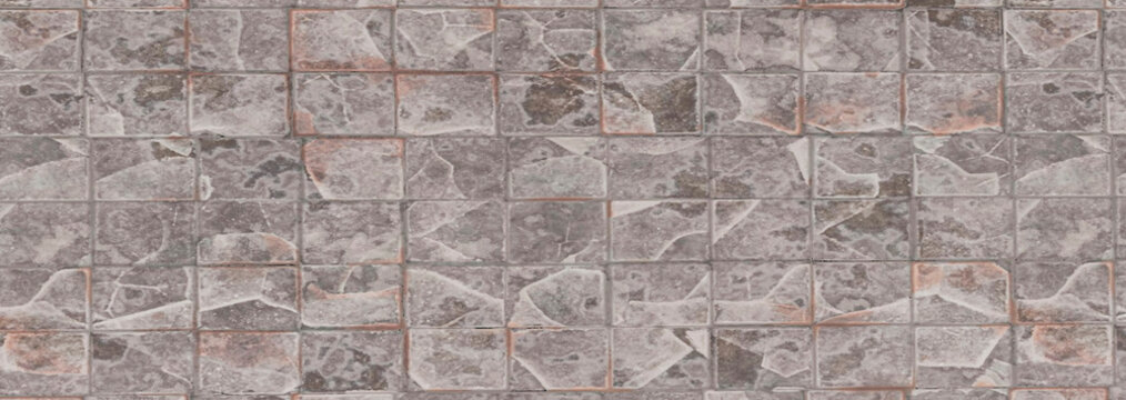 Natural stone wall or floor texture, grayish in color, with fissures and irregular patterns. Backgrounds and textures. Illustration 3d.
