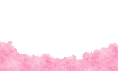 Hand painted vector pink watercolor border texture isolated on the white background.