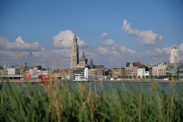 Poster Im Rahmen Antwerpen Skyline - Fluss Schelde © Lukas Köhler
