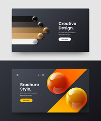 Multicolored realistic balls company cover concept composition. Fresh postcard design vector illustration bundle.