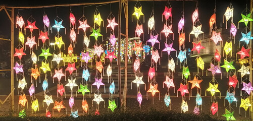Obraz premium Northern Thai Style Lanterns at Loi Krathong (Yi Peng) Festival, Chiang Mai, Thailand