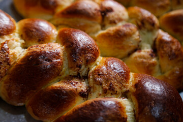 handmade homemade donut detail on tray