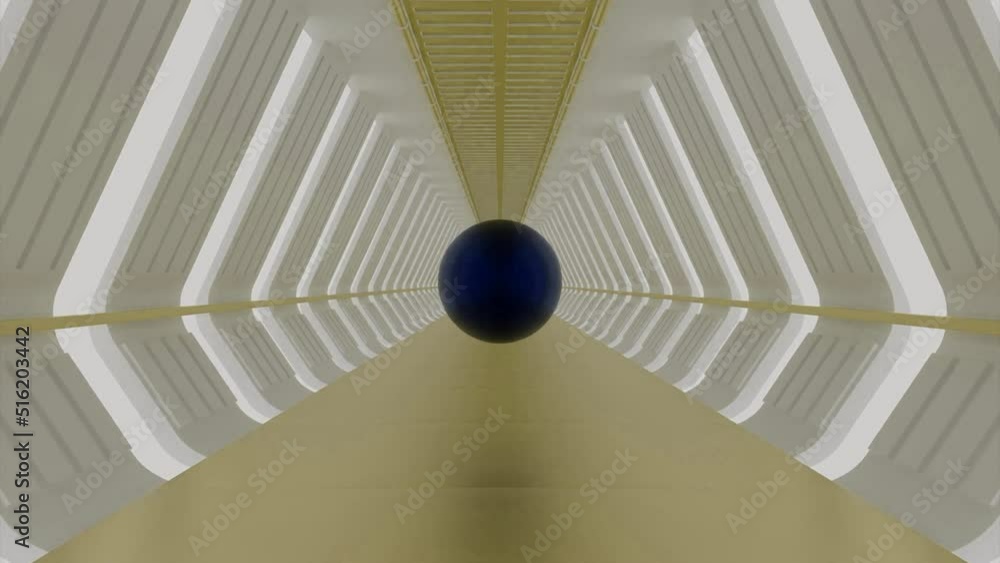 Poster abstract background with the flight in abstract futuristic tunnel with neon light. design. beige hex