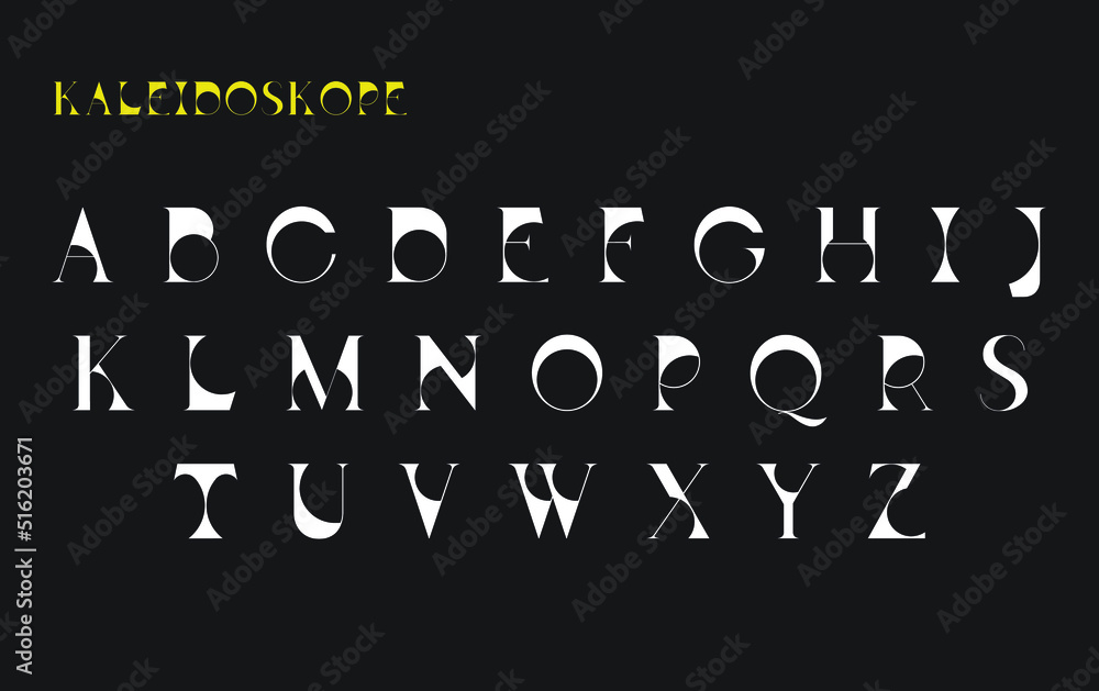 Fototapete display serif font. rounded typeface for logo, elegant monogram, digital device and graphic. vector 