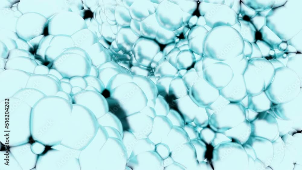 Poster boiling blue water. design. bubbled abstract texture, dynamic pattern with moving round shapes.