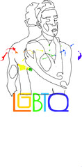 illustration of the abstract outlines of women on the white background, LGBT concept. Pride month. Equal rights for everyone