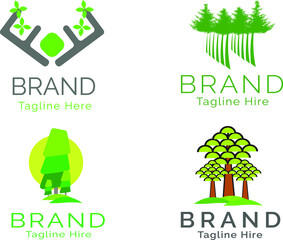 green tree themed logo