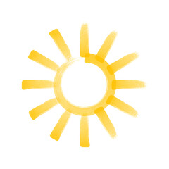 Yellow sun icon, summer symbol vector