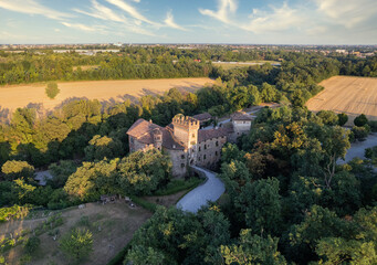 Aerial countryside view - Historic roman old fortress