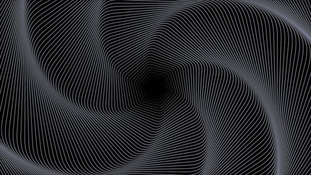 Abstract background with rotation of hypnotic spiral. Design. Swirling spiral with ripples.