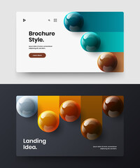 Multicolored placard vector design illustration composition. Creative 3D spheres cover layout collection.