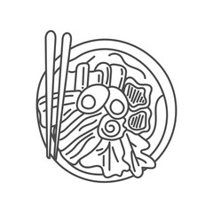 noodle ramen hand draw vector illustration design template, suitable for restaurant food and beverages business need