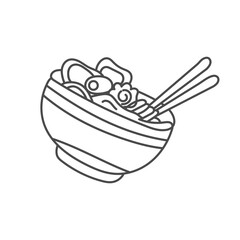 japanese ramen noodle hand draw vector illustration design template, suitable for restaurant food and beverages business need