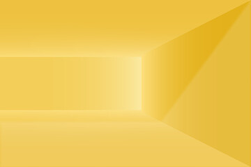 Minimalist empty yellow room background with light. Vector illustration.
