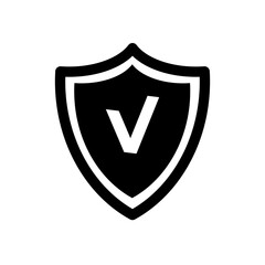 protection, shield with a check mark - vector icon