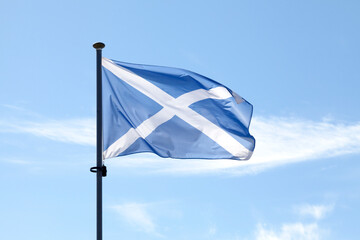 Flag of Scotland waving