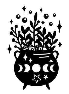 recommend clip art: Witch halloween caldron vector clipart
