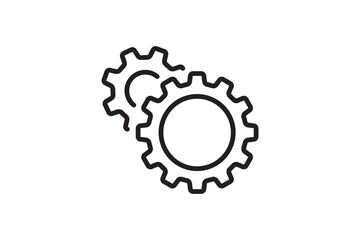 Setting icon vector with work cog gear element. Cogweel mechanism symbol.