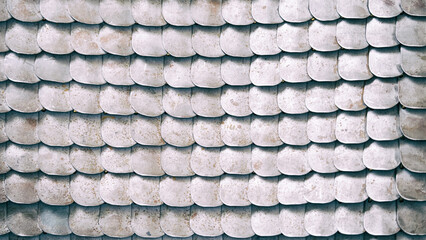 Ancient Roman retro chain mail made of metal plates, vintage scaly armor for body protection. Reconstruction of military events during the wars of the Roman Empire